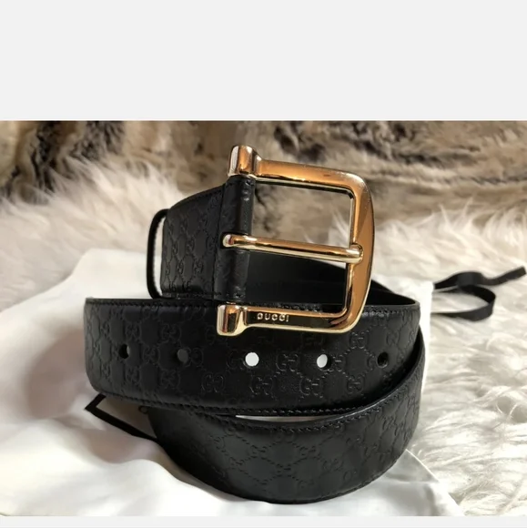 Authentic Gucci MicroGuccissima Leather Belt Gucci Microguccissima Black Leather Belt | eBay main image 4